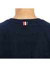 Men's Side Slit Relaxed Short Sleeve T-Shirt Navy - THOM BROWNE - BALAAN 8