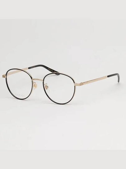 Eyewear Round Metal Eyeglasses Black Gold - GUCCI - BALAAN 2