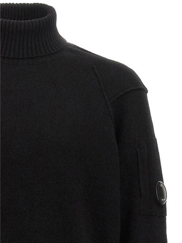 Lambswool GRS Turtle Neck Knit Top Black - CP COMPANY - BALAAN 4