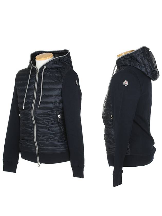 Men's Cotton Patch Zip-Up Padded Cardigan Black - MONCLER - BALAAN 2