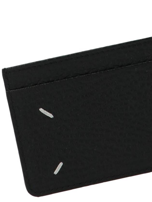 Grain Leather Stitch Card Wallet Black - MAISON MARGIELA - BALAAN 4