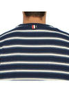 Stripe Jersey Oversized Long Sleeve T-Shirt Navy - THOM BROWNE - BALAAN 10