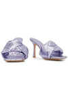 Metallic Lambskin Lido Sandal Heels Purple - BOTTEGA VENETA - BALAAN 4