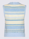 Striped Soft Wool Gilet Vest Light Blue - GANNI - BALAAN 3