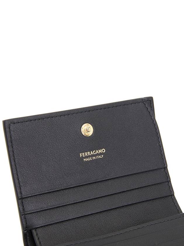 New Gancini Leather Half Wallet Black - SALVATORE FERRAGAMO - BALAAN 7