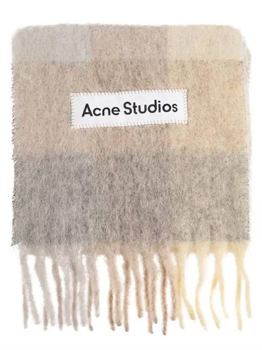 Check Mohair Muffler Vanilla Beige Lavender - ACNE STUDIOS - BALAAN 2