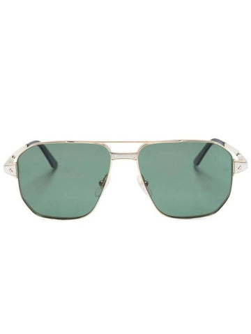 Eyewear Engraved Logo Pilot Frame Sunglasses CT0424S - CARTIER - BALAAN 1