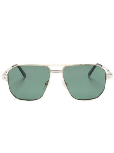 Eyewear Engraved Logo Pilot Frame Sunglasses CT0424S - CARTIER - BALAAN 1