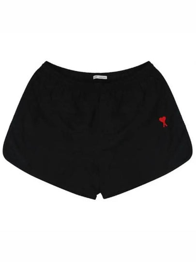 Heart Logo Swim Shorts Black - AMI - BALAAN 2