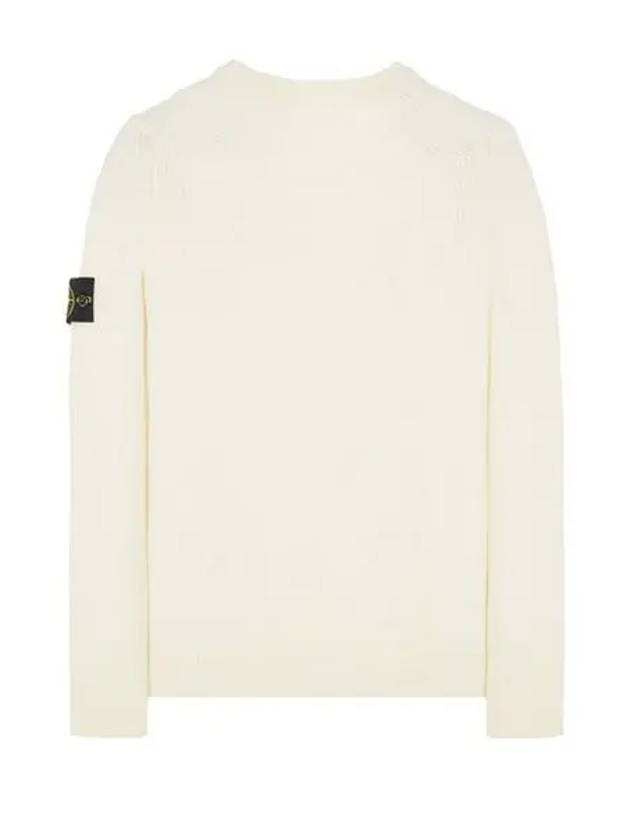 Men's Waffen Patch Round Neck Knit Top Ivory - STONE ISLAND - BALAAN 3