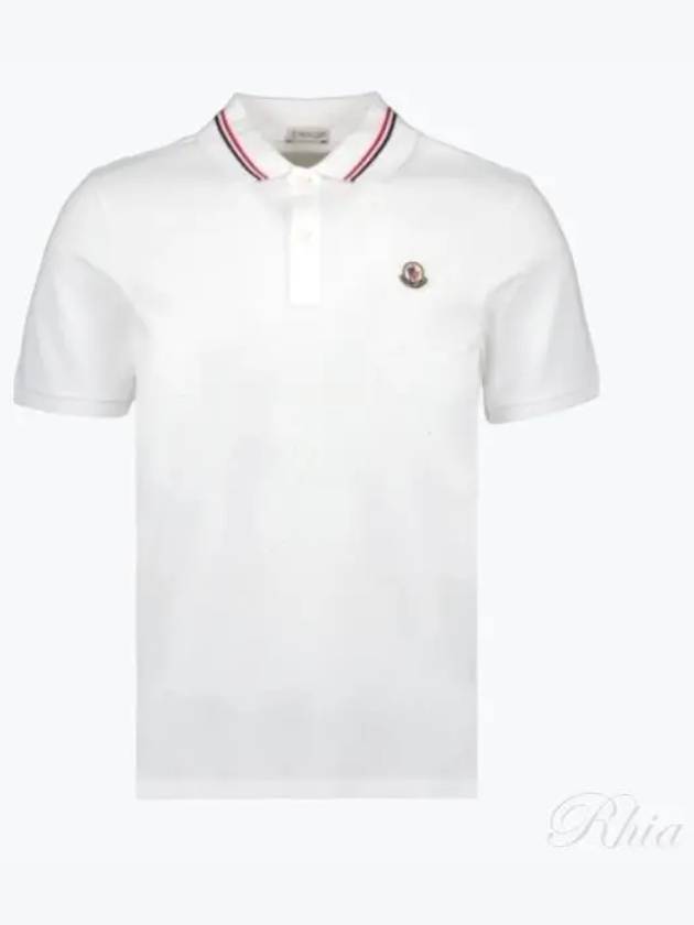 Logo Patch Polo Shirt White - MONCLER - BALAAN 2