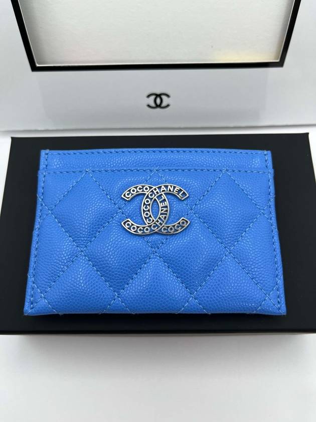 CC logo card holder blue wallet AP3832 - CHANEL - BALAAN 4