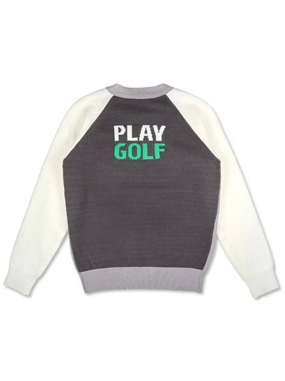 COMBINATION CREW NECK Color combination smile knit sweaterGREY - MONBIRDIE GOLF - BALAAN 2