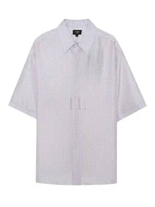 FF Logo Monogram Silk Short Sleeve Shirt Lilac Purple - FENDI - BALAAN 2