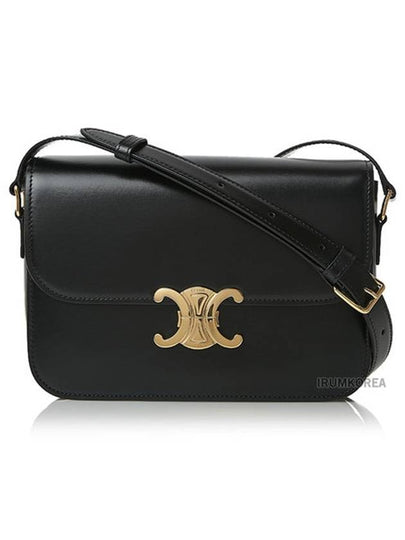 Classique Triomphe Shiny Calfskin Shoulder Bag Black - CELINE - BALAAN 2