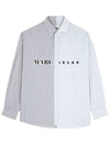 Logo Stripe Long Sleeve Shirt Grey White - MAISON MARGIELA - BALAAN.