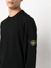 Regular Fit Crew Neck Wool Knit Top Black - STONE ISLAND - BALAAN 6