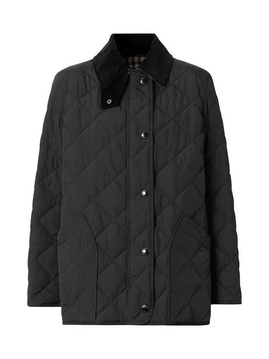 Diamond Quilted Thermoregulated Barn Jacket Black - BURBERRY - BALAAN 2