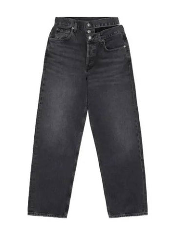 A Goldie Broken Waistband Denim Pants Black Jeans - AGOLDE - BALAAN 1