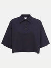 Cropped Short Sleeve Polo Shirt Dark Knight - BOTTEGA VENETA - BALAAN 2