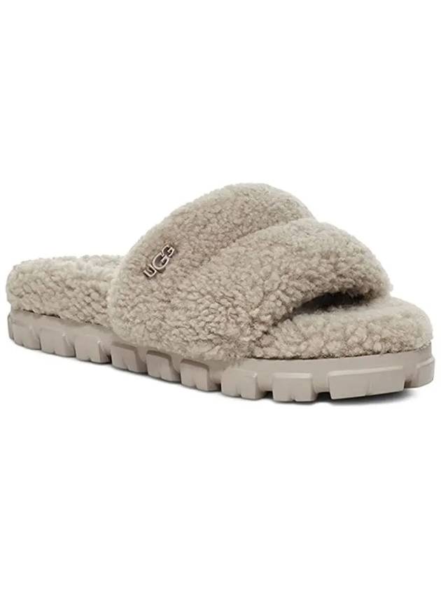 Cosetta Curly Fur Slippers Gray - UGG - BALAAN.