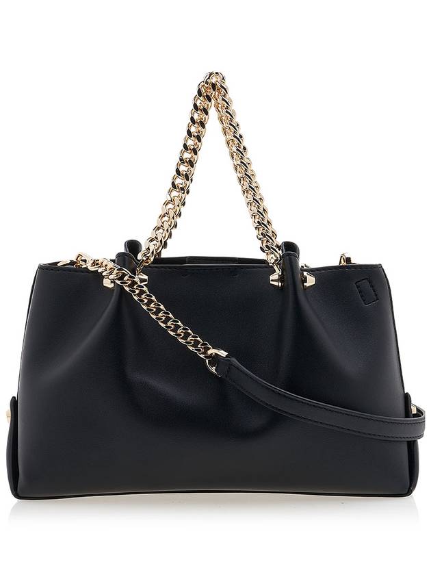 Jenna Logo Decorated Leather Shoulder Bag Black - MICHAEL KORS - BALAAN 4