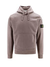 Logo Patch Drawstring Hoodie Grey - STONE ISLAND - BALAAN 2