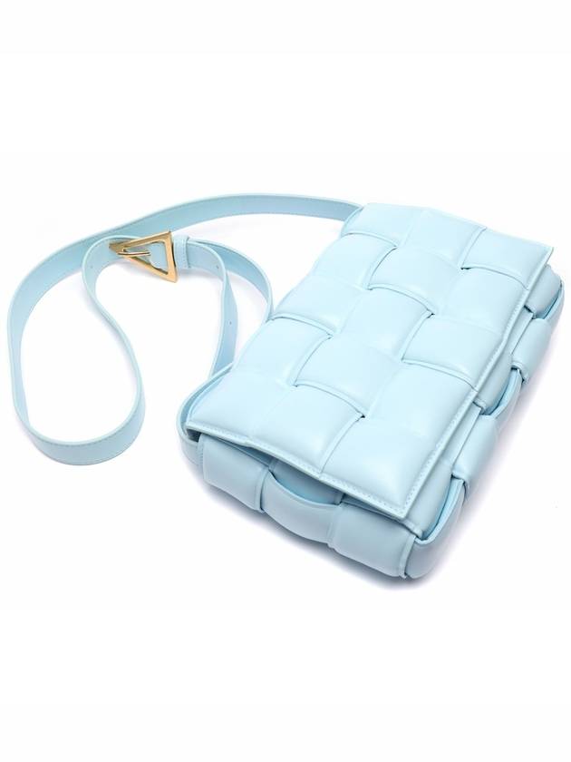 Gold Padded Cassette Cross Bag Pale Blue - BOTTEGA VENETA - BALAAN 6