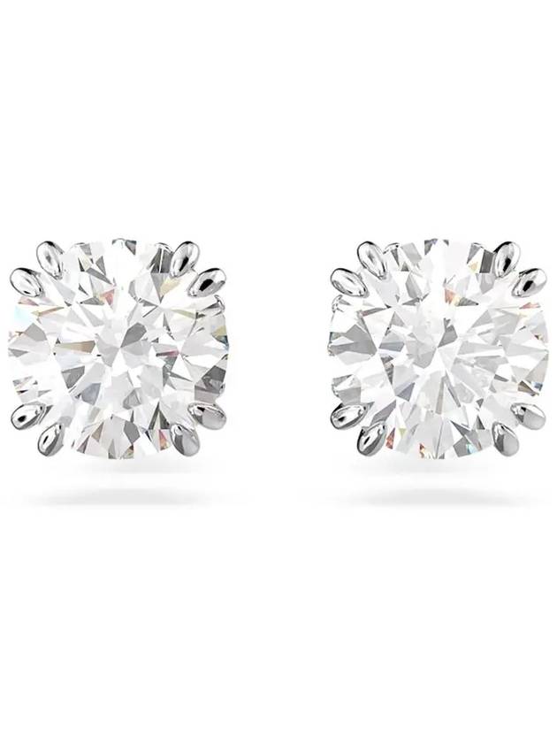 Stilla Round Stud Earrings White - SWAROVSKI - BALAAN 2