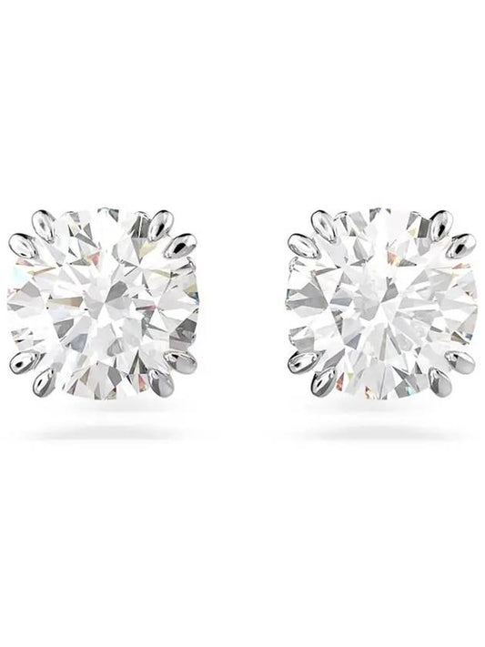 Stilla Round Stud Earrings White - SWAROVSKI - BALAAN 2