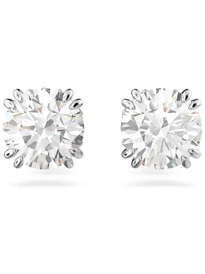 Stilla Round Stud Earrings White - SWAROVSKI - BALAAN 2