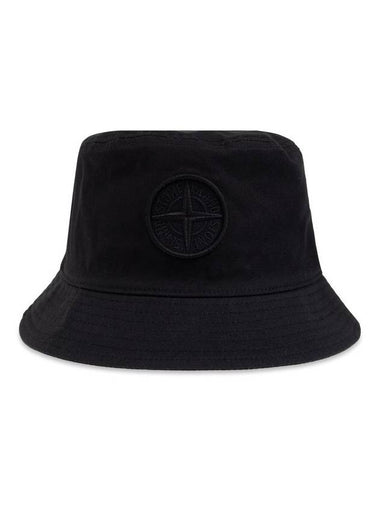 Compass Embroidered Bucket Hat Black - STONE ISLAND - BALAAN 1