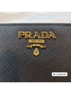 Logo Saffiano Leather Half  Wallet Black - PRADA - BALAAN 4