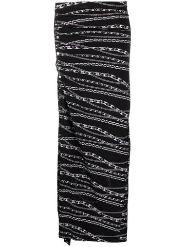 Rabanne All Over Chain Print Midi Skirt, Brand Size 38 (US Size 6) - PACO RABANNE - BALAAN 1