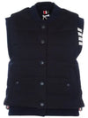 Fine Merino And Jersey Padding Reversible Vest Navy - THOM BROWNE - BALAAN 4