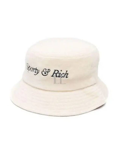 Embroidered Logo Cotton Bucket Hat Cream - SPORTY & RICH - BALAAN 2