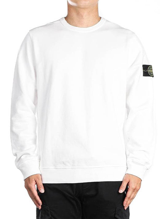 Wappen Patch Crew Neck Cotton Sweatshirt White - STONE ISLAND - BALAAN 2