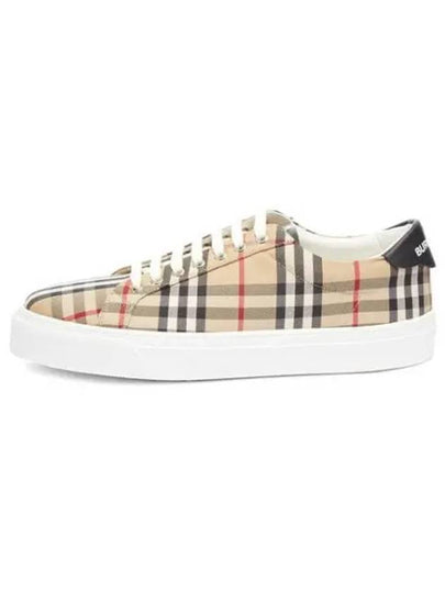 Vintage Check Cotton Low Top Sneakers Beige - BURBERRY - BALAAN 2