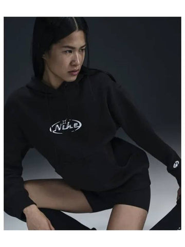 Sportswear Oversized Pullover Hoodie W Black White HQ2987 010 - NIKE - BALAAN 1