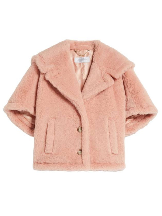 Women's Cambusa 1 Alpaca Wool Crop Teddy Fur Jacket Pink - MAX MARA - BALAAN 1