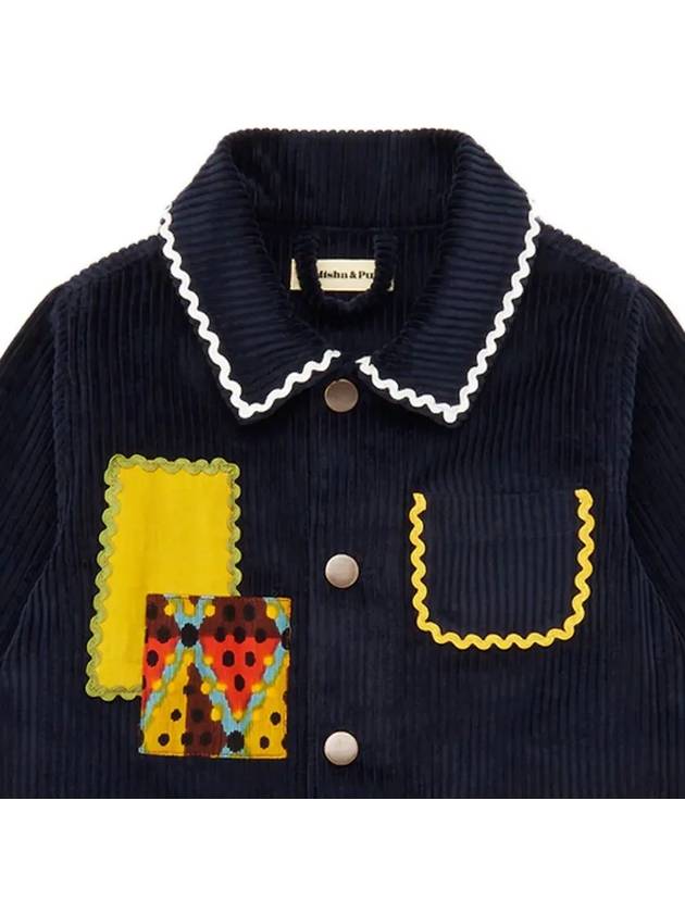 Kids Corduroy Patch Jacket Navy MP178028 420 - MISHA&PUFF - BALAAN 4