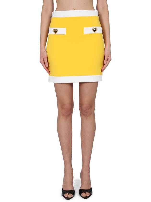 Short Skirt 01180424 4028 YELLOW - MOSCHINO - BALAAN 2