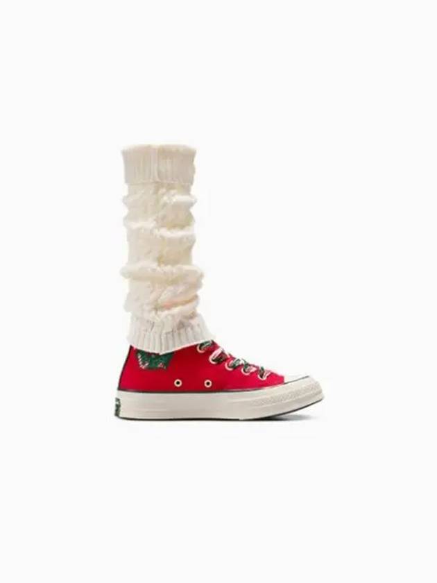 Chuck 70 Christmas Gingerbread Knit Sock High Top Sneakers Red - CONVERSE - BALAAN 2