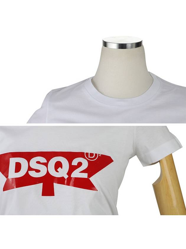 Logo Print Short Sleeve T-Shirt White - DSQUARED2 - BALAAN 5