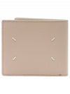 Stitched Bifold Leather Half Wallet Beige - MAISON MARGIELA - BALAAN 5