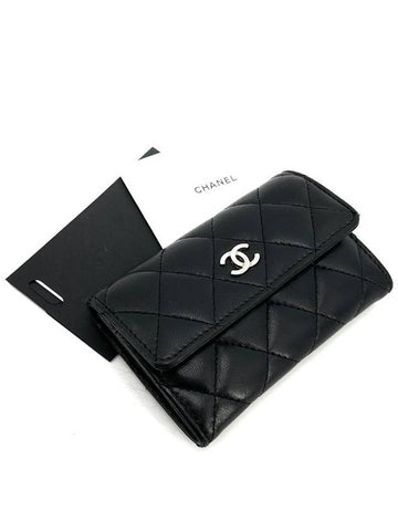 Lambskin silver flap card wallet - CHANEL - BALAAN 1