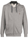 Zebra Logo Cotton Zip Up Hoodie Grey - PAUL SMITH - BALAAN 2