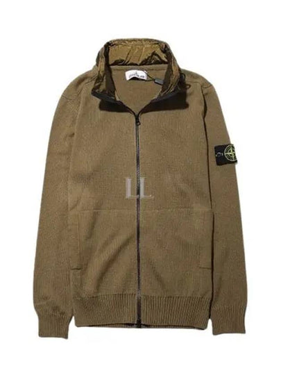 Raw Hand Cotton Badge Knit Cardigan Dark Beige - STONE ISLAND - BALAAN 2