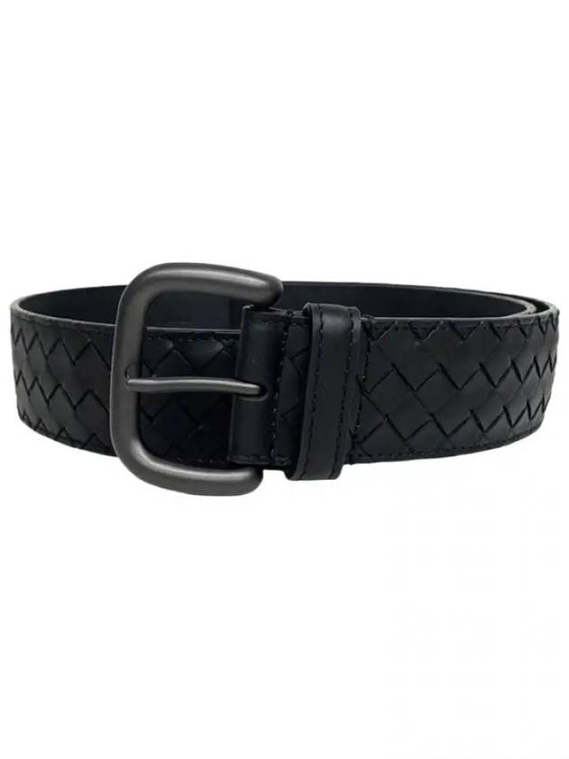 Men's Intrecciato Weaving Leather Belt Black - BOTTEGA VENETA - BALAAN 6