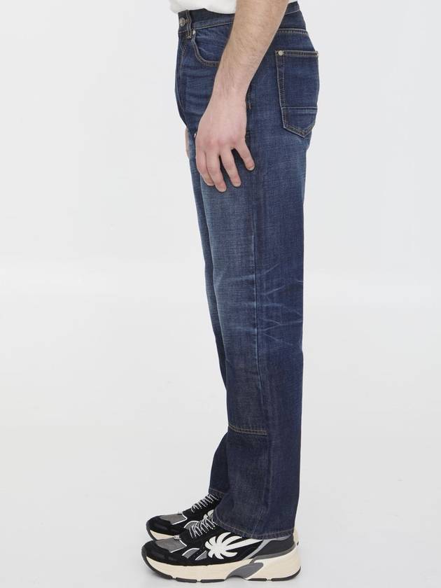 Slip Monogram Embroidered Straight Jeans PMYA043R24DEN0034510 - PALM ANGELS - BALAAN 4